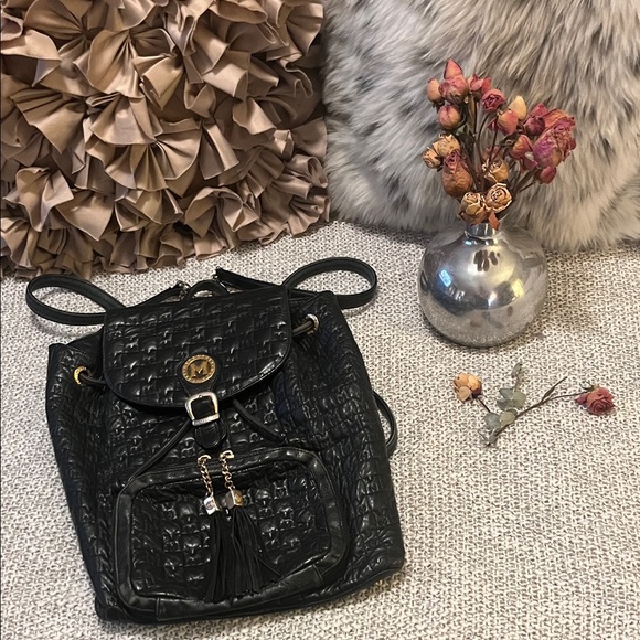 Metro City Vintage Black Quilted Leather Chain Textured Woman’s Luxury Backpack
